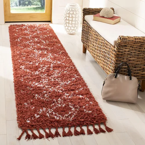 Vista 18 de SAFAVIEH Pro Luxe Shag Collection - Alfombra de pasillo, 2 pies 6 pulgadas x 6 pies, color crema y azul, diseño de borlas bohemias, no desprende