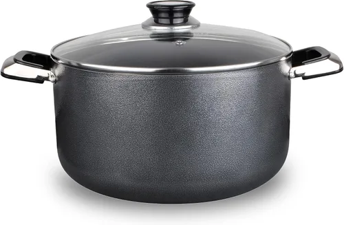Vista 18 de Alpine Cuisine Olla antiadherente de 2.2 cuartos de galón con tapa de vidrio templado y asas de transporte, utensilios de cocina multiusos, horno