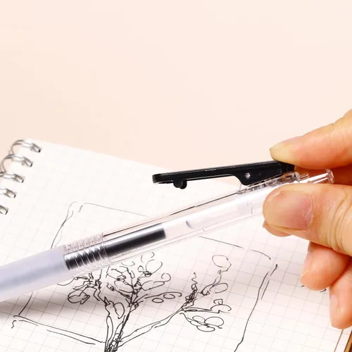 Vista 7 de XIZE SH Bolígrafos de gel ultra finos, paquete de 12 bolígrafos de gel de tinta negra de 0.015 in, tamaño de línea, bolígrafos de escritura suave