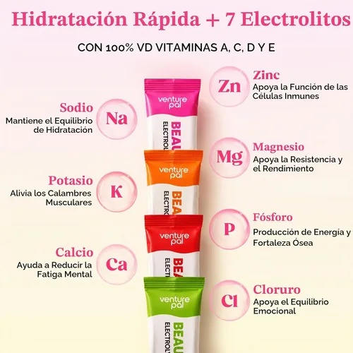 Vista 4 de Venture Pal Paquetes de polvo de electrolitos de hidratación sin azúcar +
