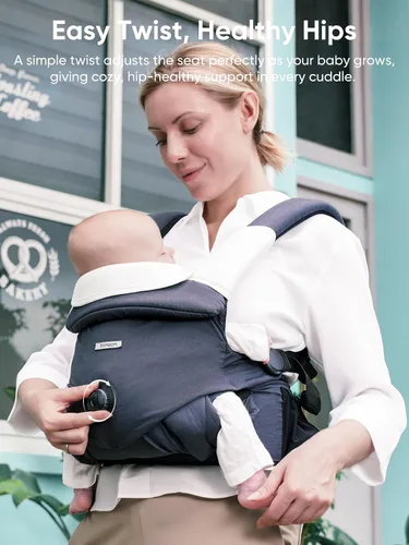 Vista 2 de bonoch EaseFit - Portabebés para recién nacidos a niños pequeños, perilla de ajuste para desarrollo saludable de la cadera del bebé, correa