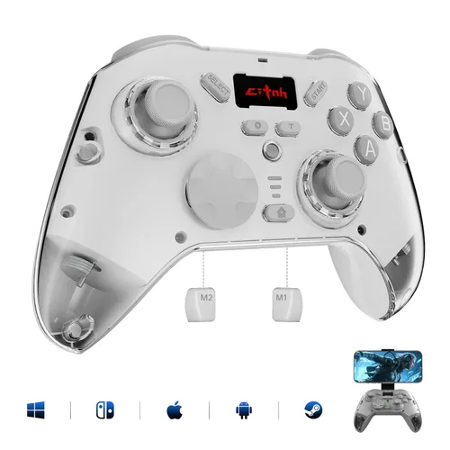 Vista 9 de hosowe Wireless Mobile Gaming Controller Compatible for PC/Switch/Android/iOS, Interactive Screen PC Controller with Programmable, Hall Effect