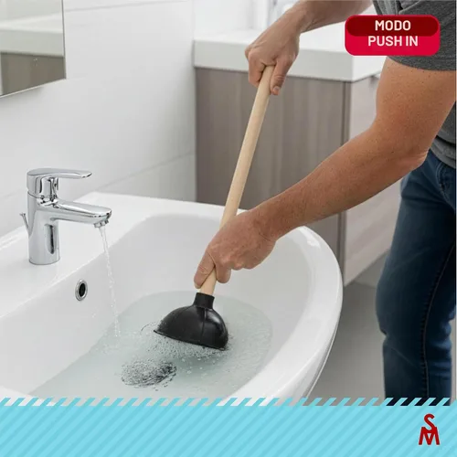 Vista 6 de SteadMax Destapacaños de Inodoro Resistente, Copa de Goma de Doble Fuerza de Empuje de Grado Comercial con Mango de Madera (22")