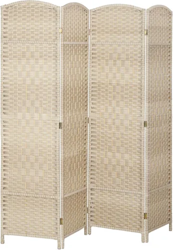 Vista 14 de HOMCOM Divisor de habitación de 3 paneles, pantalla de privacidad plegable de 6 pies de alto, partición de pared independiente tejida a mano