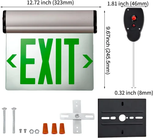 Vista 2 de CM MZY Señales de salida verdes para negocios, señal de salida LED de doble