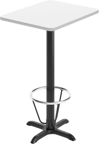 Vista 7 de Flash Muebles 24" x 30" mesa rectangular parte superior con 22" x 22" Bar Altura Base de mesa y pie anillo, Hierro fundido, Negro