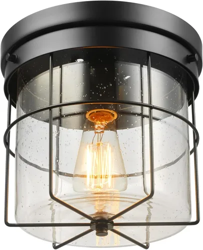 Vista 7 de GLOBE Electric 43507 - Pantalla empotrada de 2 luces para exteriores, bronce, pantalla de vidrio regado transparente, bombillas incluidas
