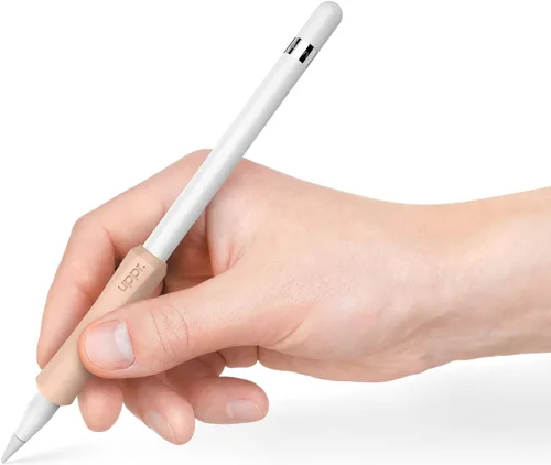 Vista 2 de UPPERCASE Designs NimbleGrip Premium Silicone Ergonomic Comfort Grip Holder, Dual Sided Design, Compatible with Apple Pencil Pro, USB-C, 2nd Beige