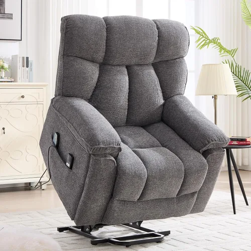 Vista 14 de CANMOV Power Lift - Silla reclinable para personas mayores con masaje por vibración y calefacción lumbar, silla elevadora eléctrica con bolsillo