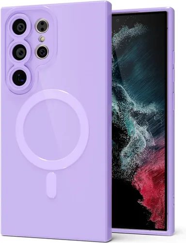 Vista 144 de Svanove Funda magnética de silicona para Samsung Galaxy S22, compatible con Magsafe, bonita funda para mujer, goma de gelatina brillante delgada