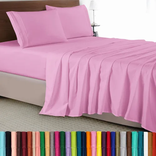 Vista 55 de Elegant Comfort - Juego de sábanas de lujo de 4 piezas - Ropa de cama de lujo de 1500 hilos, calidad de hotel prémium, microfibra, resistente a