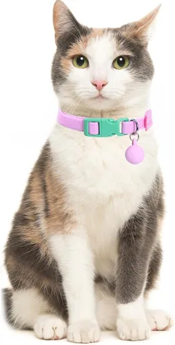 Vista 3 de 2 Pack Eastic Cat Collar with Solid-color Ball Pendant Accessory Puppy
