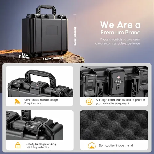 Vista 12 de Estuche rígido impermeable para DJI Osmo Pocket 4P/4, doble capa