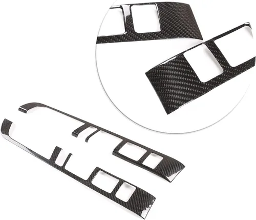 Vista 8 de 100% fibra de carbono real Car Styling Center Console Panel de cambio de marchas, decoración lateral, marco adhesivo para Porsche Macan 2014-2020