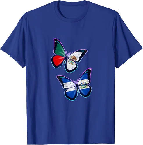 Vista 18 de Raíces biculturales de El Salvador y México. Versión mariposa Camiseta, Negro