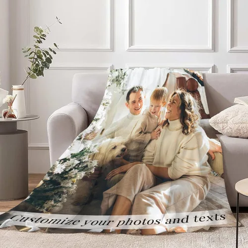 Vista 6 de envía al día siguiente, manta personalizada con texto en imagen, manta personalizada de foto, manta de franela personalizada, regalos personalizados