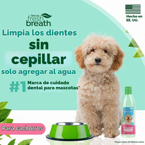 Vista 2 de TropiClean - Aditivo de agua para aliento fresco para cachorros, solución limpiadora de dientes y ambientador de aliento, sin necesidad de pasta