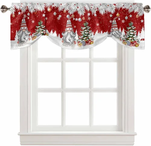 Vista 34 de Cortina de ventana ajustable con lazos para ventana, cenefa de cocina para sala de estar, arte abstracto, sol y arco iris, bolsillo para barra