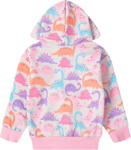 Vista 5 de Popshion Chaquetas de forro polar para niñas pequeñas, sudadera con capucha de unicornio de algodón, sudadera con capucha para otoño e invierno