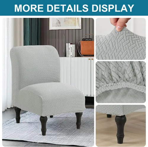 Vista 3 de JIAN YA NA Funda para Silla de Acento sin Brazos, Funda Elástica para Silla sin Brazos de Spandex, Fundas para Sillas sin Brazos, Funda para Silla