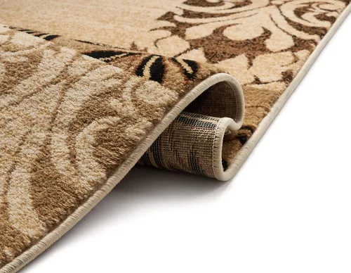 Vista 3 de Well Woven Barclay Vane Willow Damask - Alfombra moderna de 7 pies 10 pulgadas, redonda, color beige