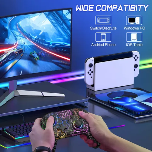 Vista 2 de Switch Controllers - Switch Pro Controller Compatible With Nintendo SwitchLiteOLED,Multi-Platform PCIOSAndroid,Wireless Switch Controller With 9