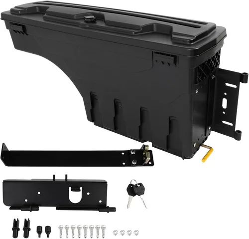 Vista 8 de ROADFAR Caja de almacenamiento de repuesto para caja de camioneta para Ford F-150 1997-2014, tapa con cerradura con llave, caja de herramientas