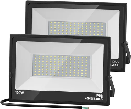 Vista 7 de USTELLAR Paquete de 3 luces LED de 80 W para exteriores, cableadas, brillantes, 800 W, equivalente a 24000 lúmenes, luz de seguridad, lámpara