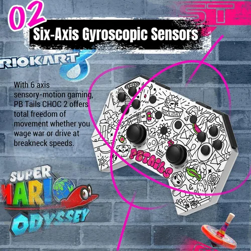 Vista 6 de PB TAILS Switch Wireless Controller - Compact Game Controller for PC, Nintendo Switch, Windows, Steam - Offers Unbeatable Precision & Responsiveness
