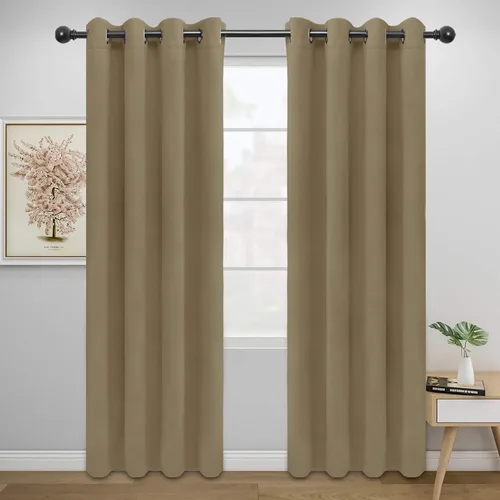 Vista 134 de Easy-Going - Cortinas opacas para dormitorio, aislamiento térmico sólido con ojales, cortinas de ventana para reducción de ruido, cortinas