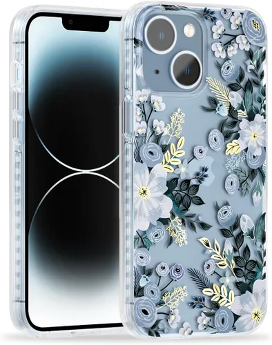Vista 18 de SCORPIFY Funda para iPhone 14 Pro Max con diseño iridiscente de mariposa azul, bonita funda transparente para mujeres y niñas