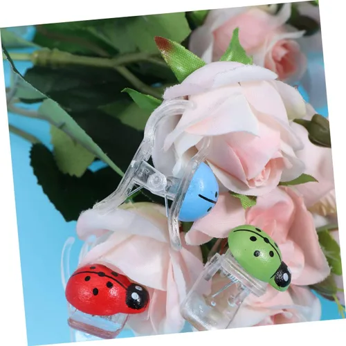 Vista 3 de YARNOW 60 piezas de 6 clips de soporte de orquídea para decoración floral, clips en forma de mariquita, clips fijos para jardinería, clips fijos