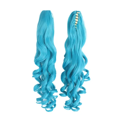 Vista 28 de Peluca MapofBeauty Lolita para disfraz, cabello largo, rizado, con coleta, Blanco