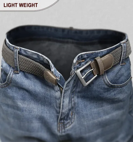 Vista 8 de BULLIANT Cinturón para hombre, paquete de 2 unidades, elástico trenzado para hombre, para golf, caza, pantalones de mezclilla, 1 38 pulgadas