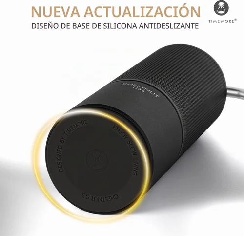 Vista 6 de TIMEMORE Molinillo de café manual Chestnut C3S con rebaba cónica S2C de acero inoxidable, cuerpo de metal, ajuste ajustable