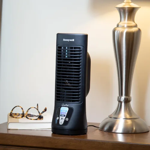 Vista 6 de Honeywell QuietSet - Ventilador de mesa personal, ventilador de escritorio personal oscilante con funcionamiento silencioso, 4 niveles de potencia