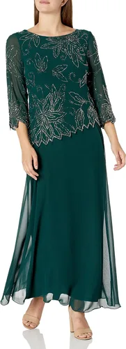 Vista 4 de J Kara Vestido con cuentas florales 3/4 para mujer Negro (black/Gun)