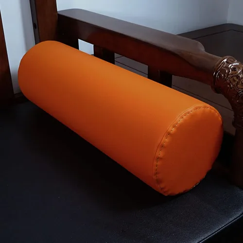 Vista 23 de QQXX Almohada de cuello redondo para dormir, almohada cervical larga impermeable de piel sintética, almohada cilíndrica enrollable con funda Gris C