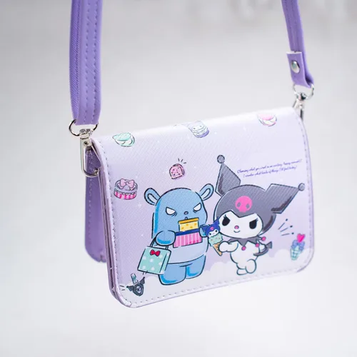Vista 2 de Eiodlulu Bolso cruzado de gatito de dibujos animados Kawaii Cat Phone Monedero para perro Monedero para Niñas Niños Mujeres, Púrpura, dibujos