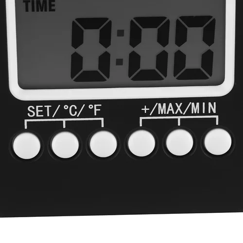 Vista 8 de Termómetro para interiores y exteriores LCD termómetro con reloj inalámbrico temperatura ambiente termómetro termómetro digital Ther termómetro