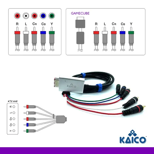Vista 7 de Kaico Component Cable Adapter Lead for the Nintendo GameCube Running GCVideo Lite Software Supports Full Video and Audio. A Simple Plug and Play