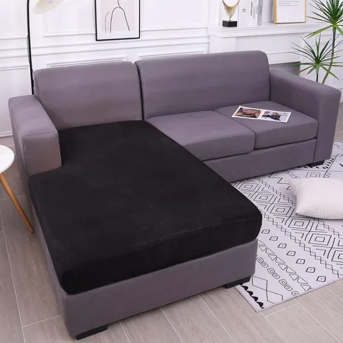 Vista 29 de hyha Fundas de cojín de terciopelo para sofá, fundas de asiento suaves para sofá modular de 3 cojines, lavables, funda mágica para sofá con parte