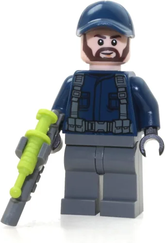 Vista 2 de LEGO Jurassic World Dominion Minifigure - Protector de dinosaurio con barba y pistola tranquilizadora