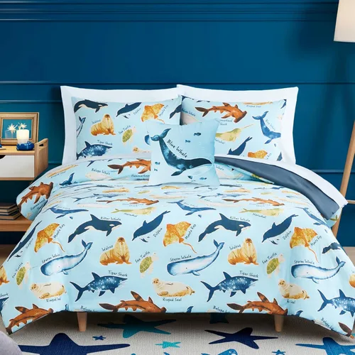 Vista 18 de Kaleido Space Juego de Edredón para Niños Tamaño Twin para Niños, Juego de Ropa de Cama de Juegos de Pelota que Brilla en la Oscuridad, 1 Edredón, 1