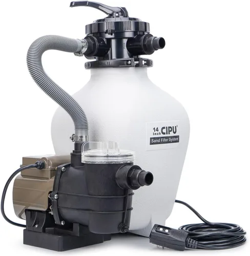 Vista 8 de CIPU Sistema de bomba de filtro de arena de 10 pulgadas, práctica válvula de 4 vías para piscinas sobre el suelo con bomba de piscina de 0.25 HP 115