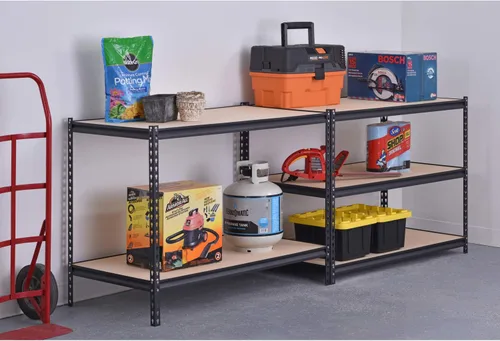 Vista 4 de EDSAL UR245AZ-BLK Estante de almacenamiento de acero, 5 estantes ajustables, capacidad de 4000 libras, 72 pulgadas de alto x 48 pulgadas de ancho x