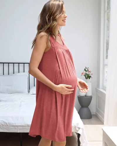 Vista 3 de Ekouaer - Camisón de maternidad para mujer (tallas S-XXL)