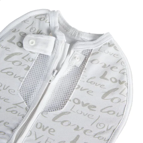 Vista 2 de Woombie Baby Air Nursery Swaddling Mantas para bebés, Gris/Blanco