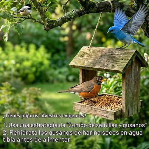 Vista 6 de WORMSKING Gusanos secos de harina de 2 libras para aves de corral, aves silvestres, sabrosa comida para pájaros