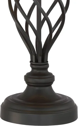 Vista 3 de Franklin Iron Works Annie - Juego de 2 lámparas de mesa rústicas de 28 pulgadas de alto, color marrón bronce, con desplazamiento abierto, cuchillo